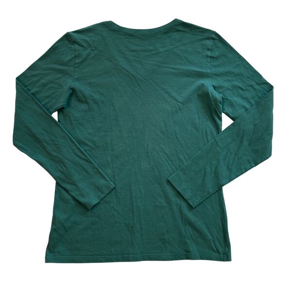 Life is Good Crusher T Shirt Womens Medium Green V Neck Long Sleeve Adirondack - Picture 2 of 8